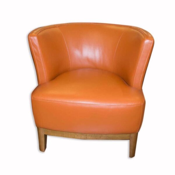 Cuba Leather Tub Chair - Burnt Orange