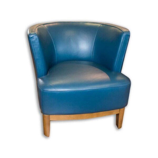 Cuba Blue Leather Tub Chair